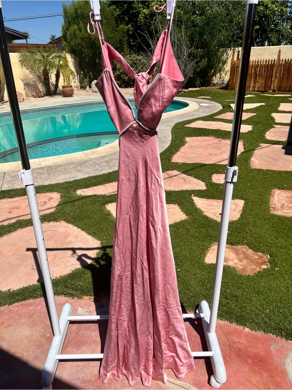 Bardot Dusty Pink Satin Maxi Dress